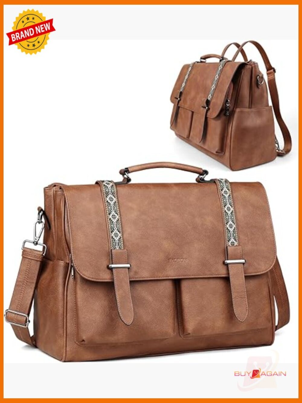 Designer Leather Satchel Backpack Messenger Bag Large Laptop Briefcase